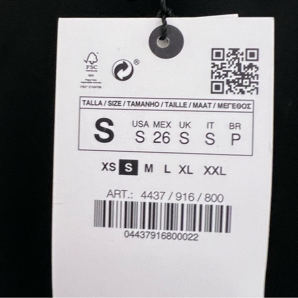 NWT ZARA Black Asymmetrical Strappy Mini Dress S - Picture 9 of 14